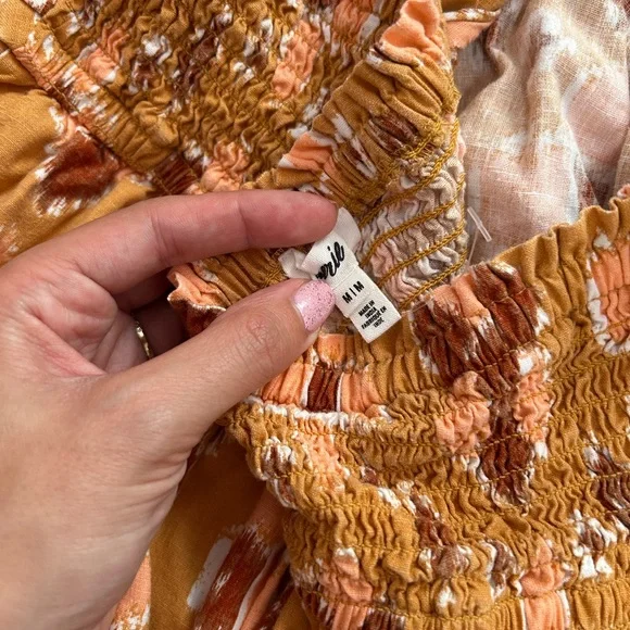 Aerie Tan and Pink Tiered Bubble Maxi Dress - Picture 6 of 6